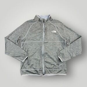 The North Face Jacket Mens Medium Gray Fleece Full Zip Stretch Hiking NF0A5G9V